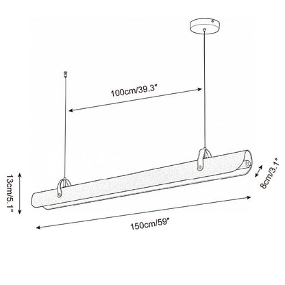 Étienne LED-Linearlampe mit Lederriemen und Metallrahmen