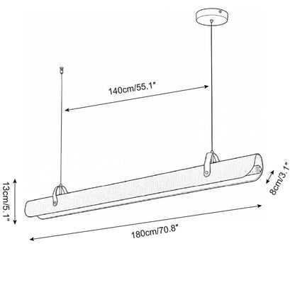 Étienne LED-Linearlampe mit Lederriemen und Metallrahmen