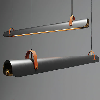Étienne LED-Linearlampe mit Lederriemen und Metallrahmen