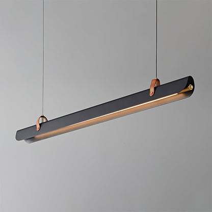 Étienne LED-Linearlampe mit Lederriemen und Metallrahmen