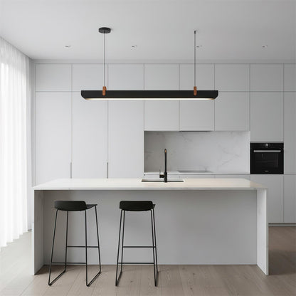 Étienne LED-Linearlampe mit Lederriemen und Metallrahmen