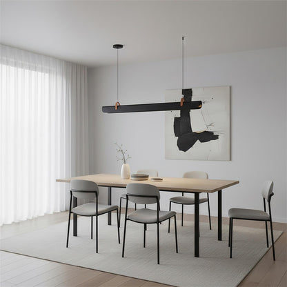 Étienne LED-Linearlampe mit Lederriemen und Metallrahmen