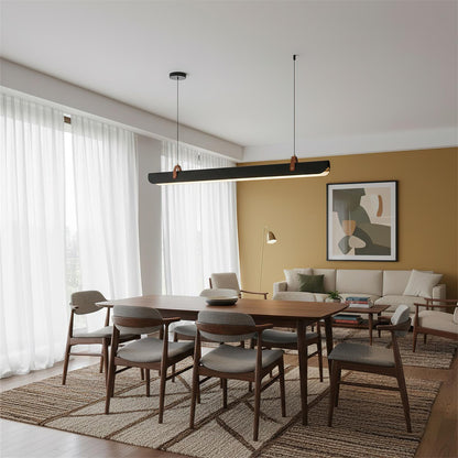 Étienne LED-Linearlampe mit Lederriemen und Metallrahmen