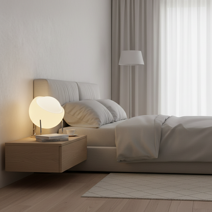 Margaux Bauhaus Dome Tischleuchte mit gebogenem Metallsockel