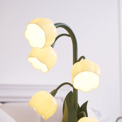 Élodie Orchideenblüten-Tischleuchte mit künstlerischem Blumendesign