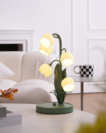 Élodie Orchideenblüten-Tischleuchte mit künstlerischem Blumendesign