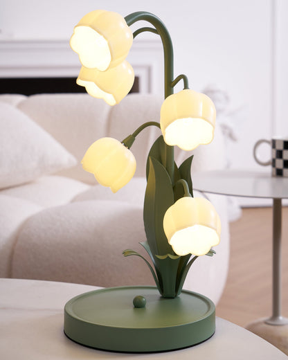 Élodie Orchideenblüten-Tischleuchte mit künstlerischem Blumendesign