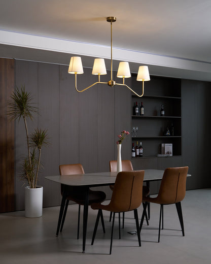 Colette Linear Brass Fabric Shade Chandelier