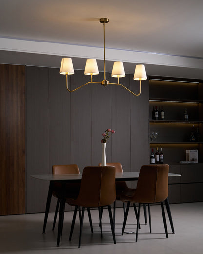 Colette Linear Brass Fabric Shade Chandelier
