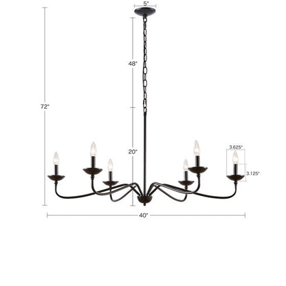 Élise Brighton Farmhouse 6-Light Metal Chandelier