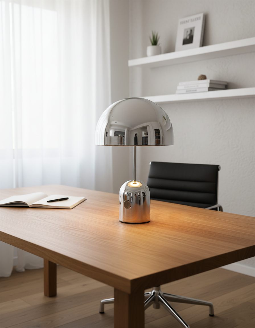 Émilie Portable Glossy LED Table Lamp with Modern Curves
