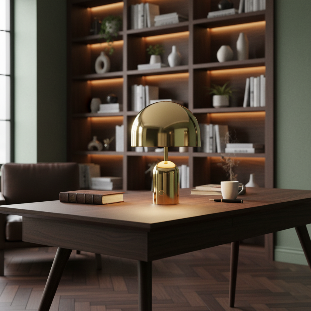 Émilie Portable Glossy LED Table Lamp with Modern Curves
