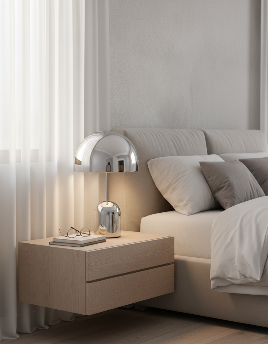 Émilie Portable Glossy LED Table Lamp with Modern Curves