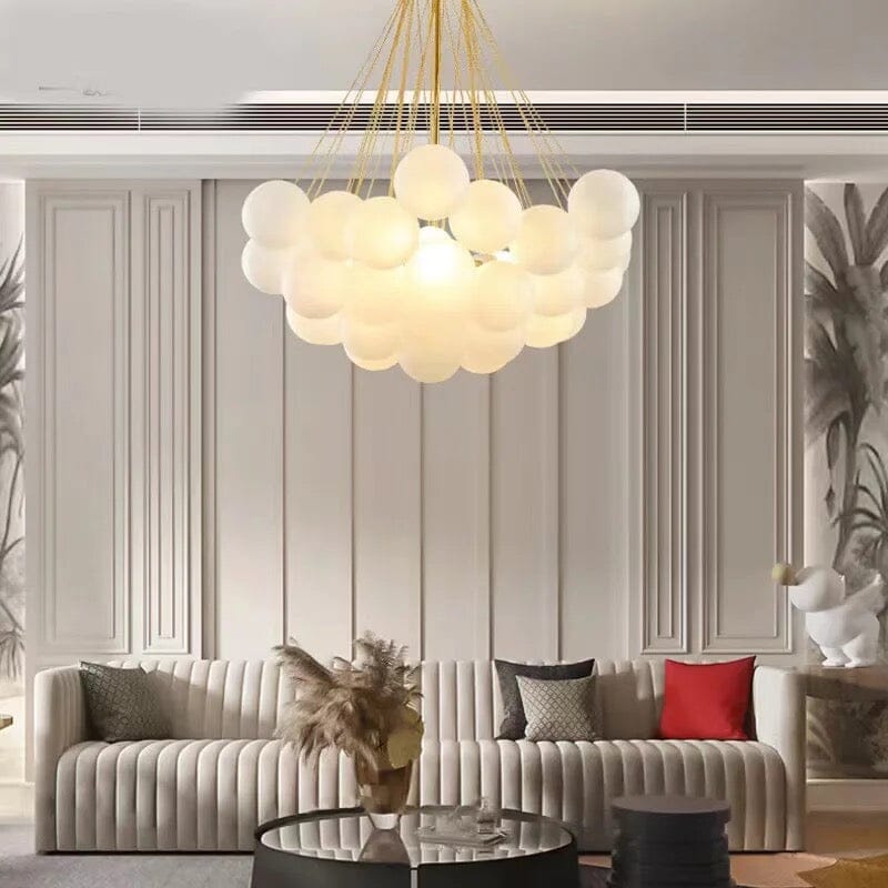 Inès Minimalist Frosted Globe Chandelier