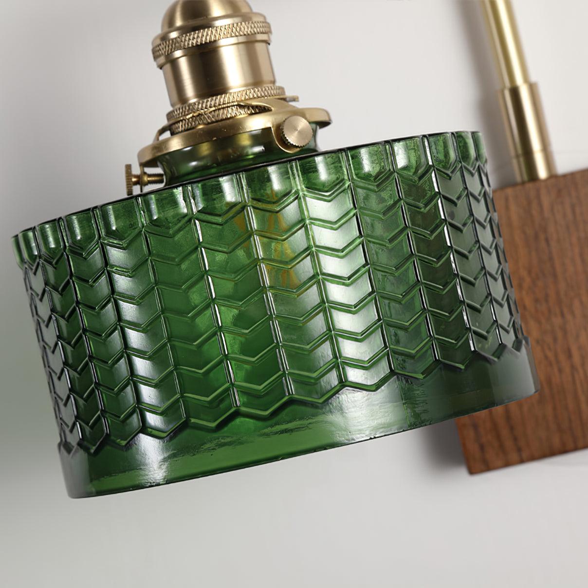 Eléonore Cavella Wall Lamp with Green Fish-Scale Glass Shade