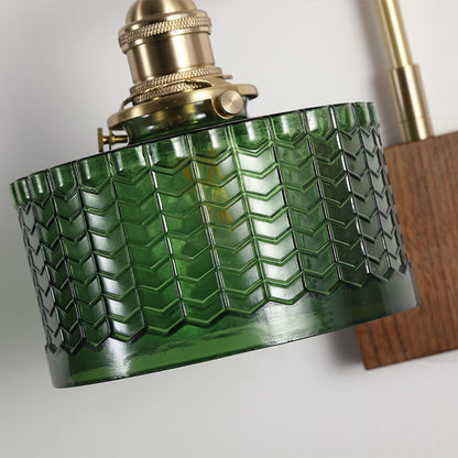Eléonore Cavella Wall Lamp with Green Fish-Scale Glass Shade