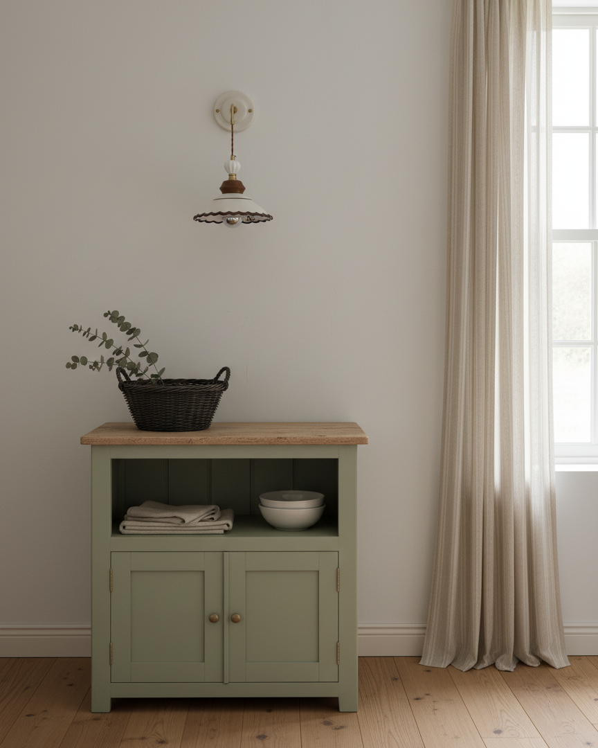 Élise Vintage Ceramic Wall Lamp with Scalloped Shade