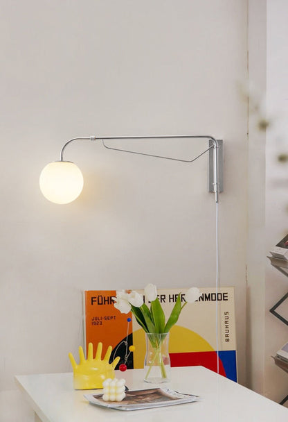Élise Chrome Rocker Wall Lamp Silver Modern Adjustable Sconce