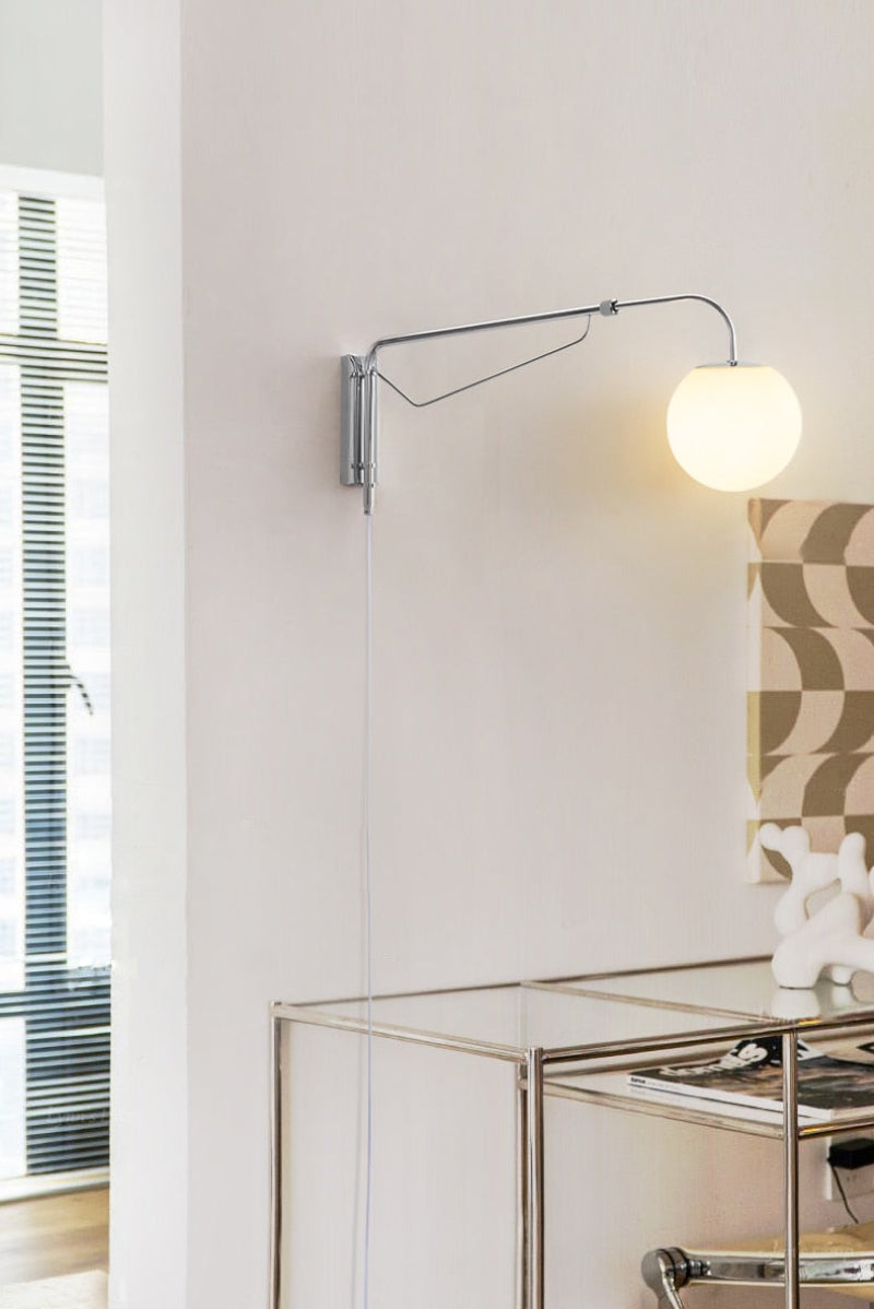 Élise Chrome Rocker Wall Lamp Silver Modern Adjustable Sconce