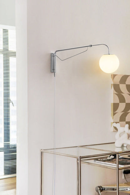 Élise Chrome Rocker Wall Lamp Silver Modern Adjustable Sconce