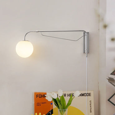 Élise Chrom-Wandleuchte, Silber, modern, verstellbar