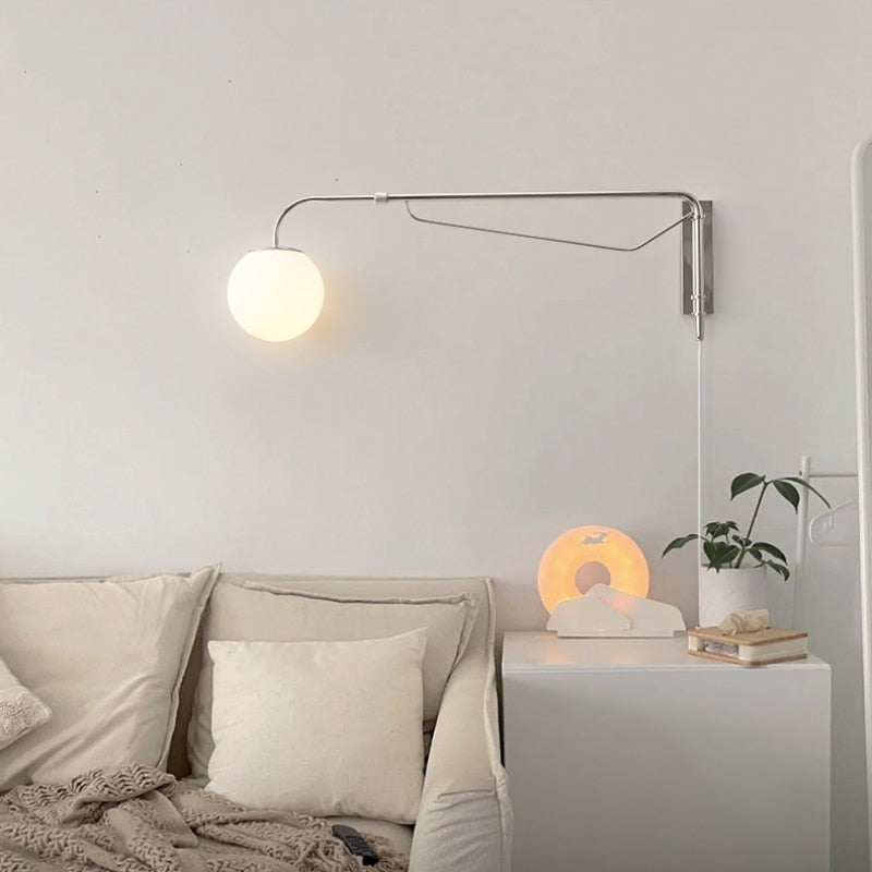 Élise Chrome Rocker Wall Lamp Silver Modern Adjustable Sconce