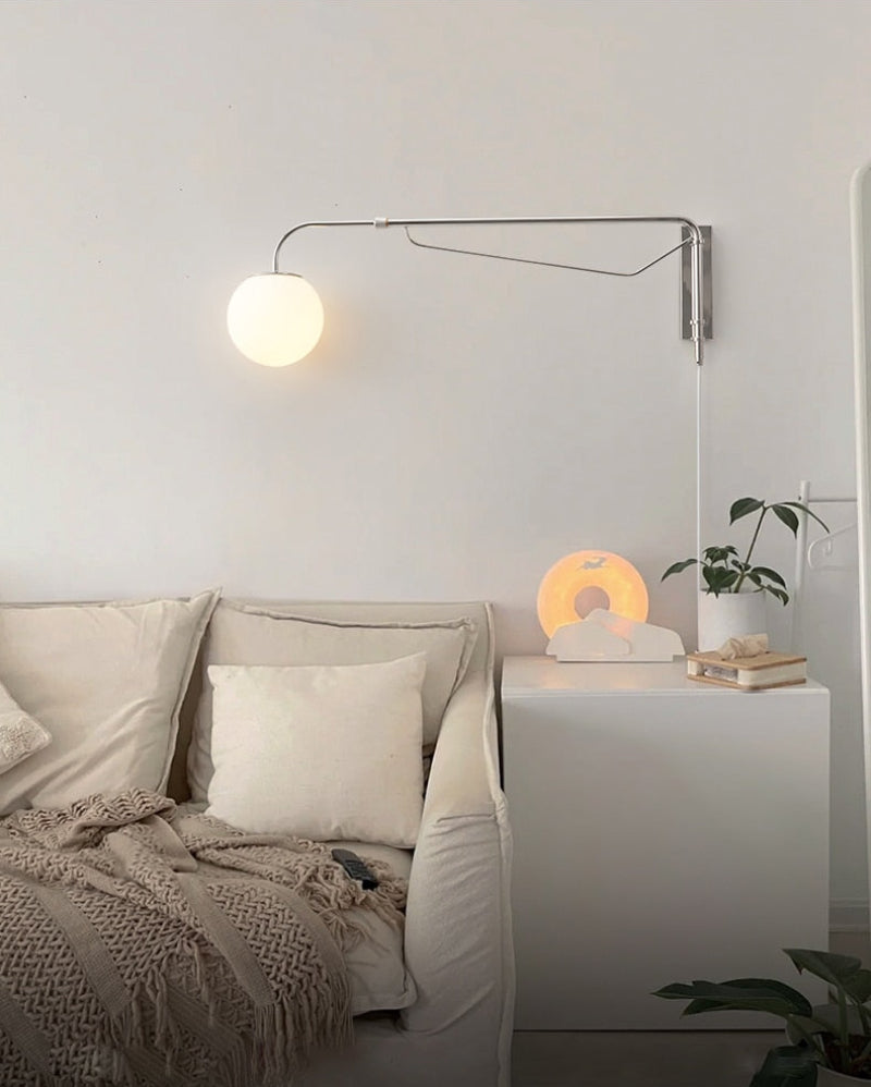Élise Chrome Rocker Wall Lamp Silver Modern Adjustable Sconce