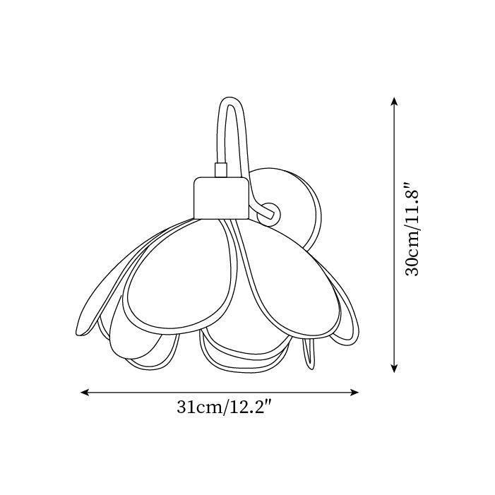 Docos Ciena Petal Wall Light Elegant Metal and Fabric Lighting