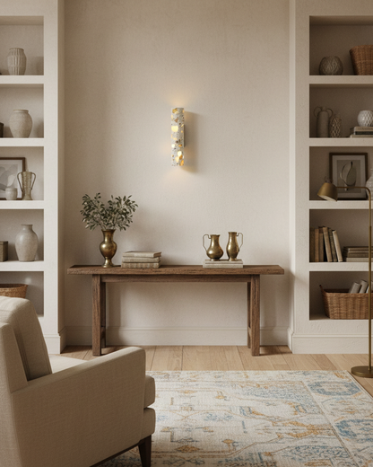 Sophie Clasten Wandleuchte Holz und Terrazzo LED-Beleuchtung