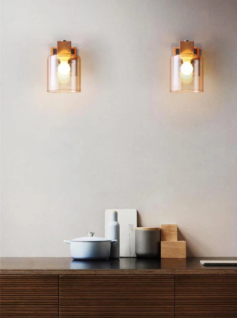 Élise Cognacglas LED-Wandleuchte