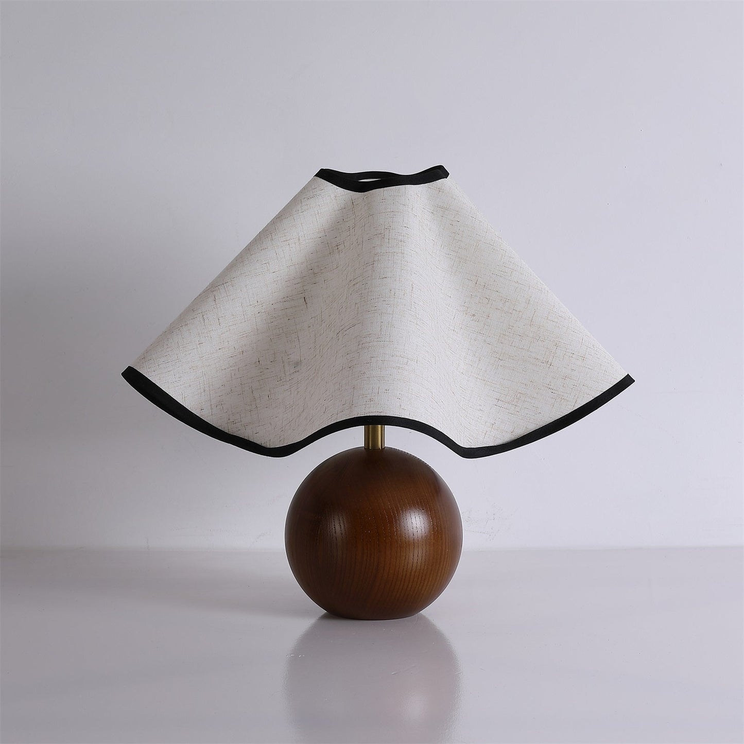 Clara Wooden Table Lamp with Draped Fabric Shade