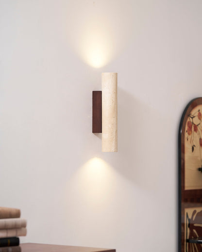 Aurélie Core Wall Lamp Wood and Travertine LED Lighting