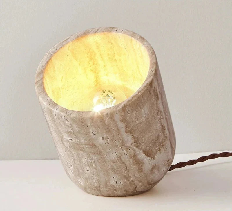 Elodie Travertine Sculptural Lamp