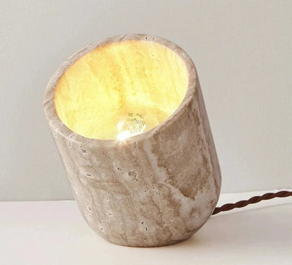 Elodie Travertine Sculptural Lamp