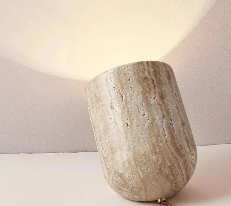 Elodie Travertine Sculptural Lamp