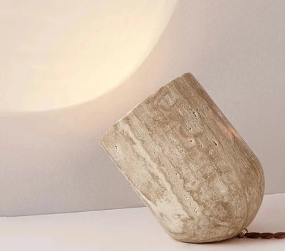 Elodie Travertine Sculptural Lamp