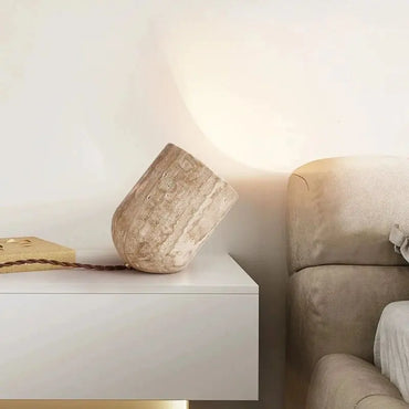 Elodie Travertine Sculptural Lamp