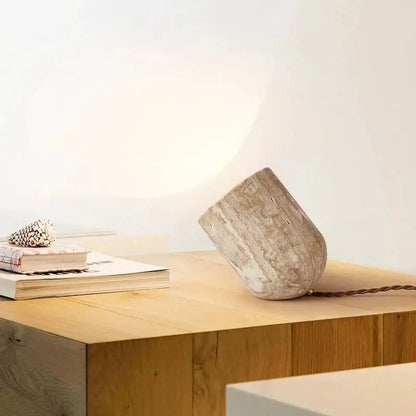 Elodie Travertine Sculptural Lamp