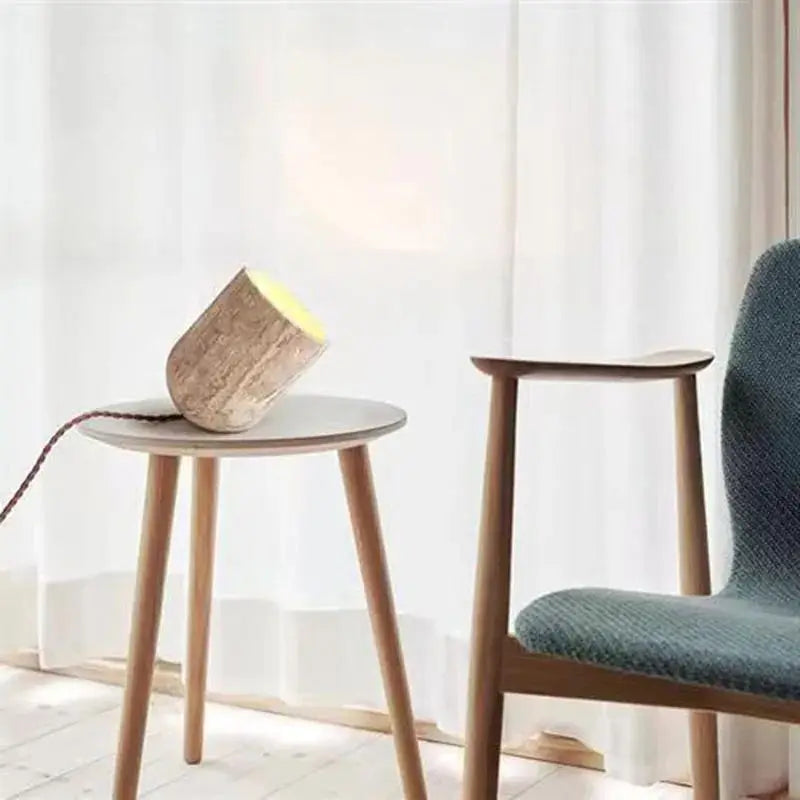 Elodie Travertine Sculptural Lamp
