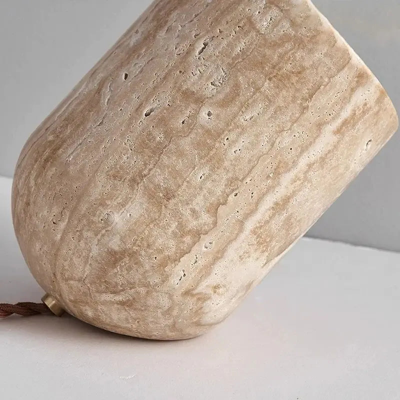 Elodie Travertine Sculptural Lamp