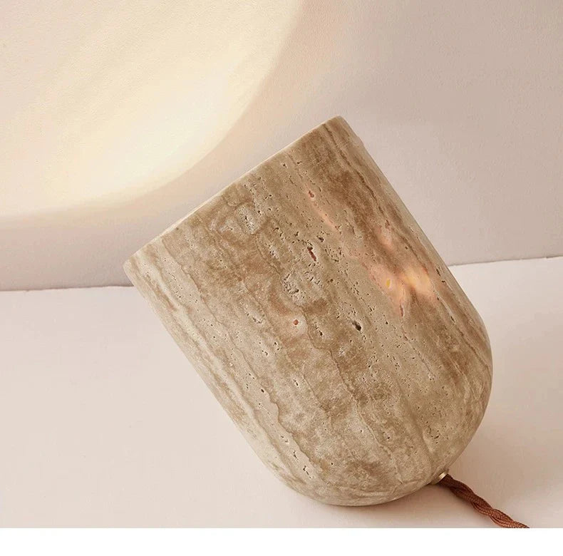 Elodie Travertine Sculptural Lamp