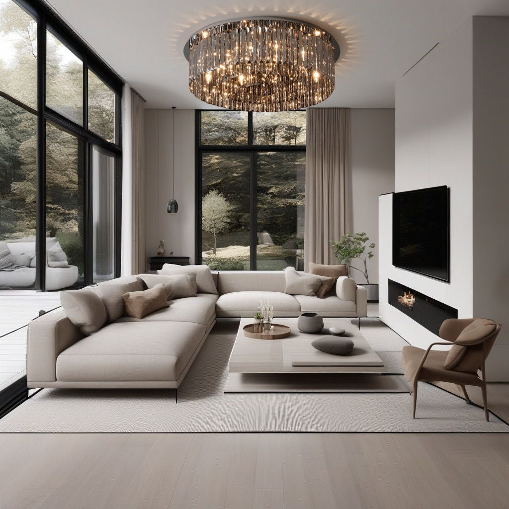 Celeste Luxury Smoke Grey Crystal Chandelier