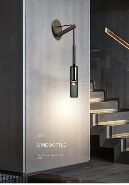 Clémence Smoky Glass Wall Lamp with Modern Pendant Style