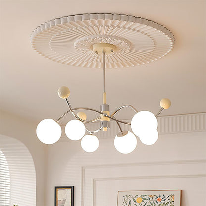 Juliette Chandelier, moderne schwebende mattierte Kugeln mit schlankem Metallrahmen