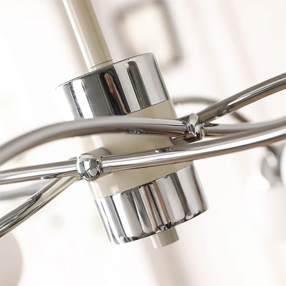 Juliette Chandelier, moderne schwebende mattierte Kugeln mit schlankem Metallrahmen