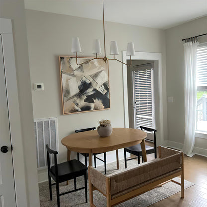 Colette Linear Brass Fabric Shade Chandelier