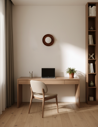 Sophie Dura Runde Wandlampe – Moderne Holz- & Glas-Innenbeleuchtung