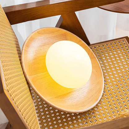 Sophie Dura Runde Wandlampe – Moderne Holz- & Glas-Innenbeleuchtung
