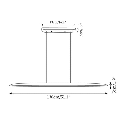 Amélie LED Chandelier, Minimalist Wood and Acrylic with Integrated LEDs