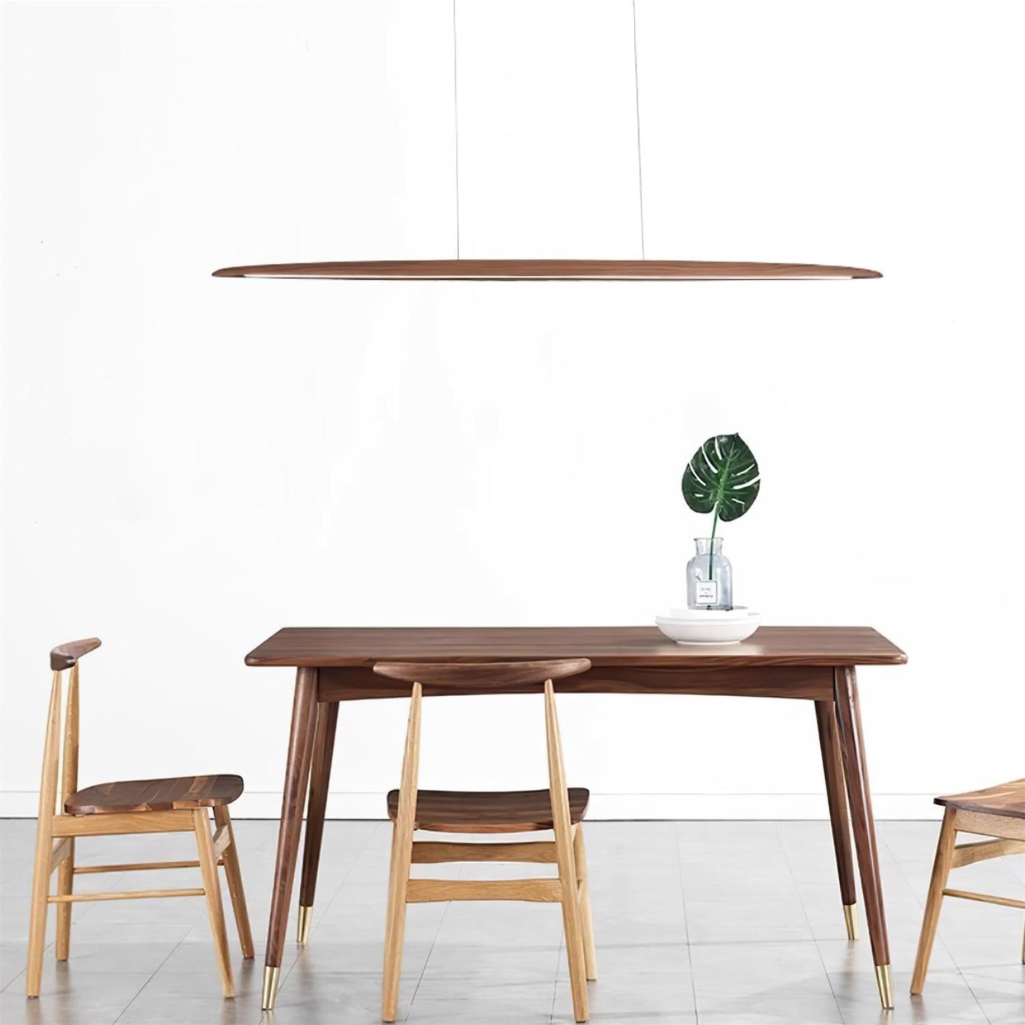 Amélie LED Chandelier, Minimalist Wood and Acrylic with Integrated LEDs